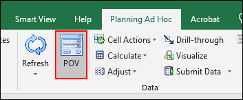 POV button on the Planning Ad Hoc ribbon